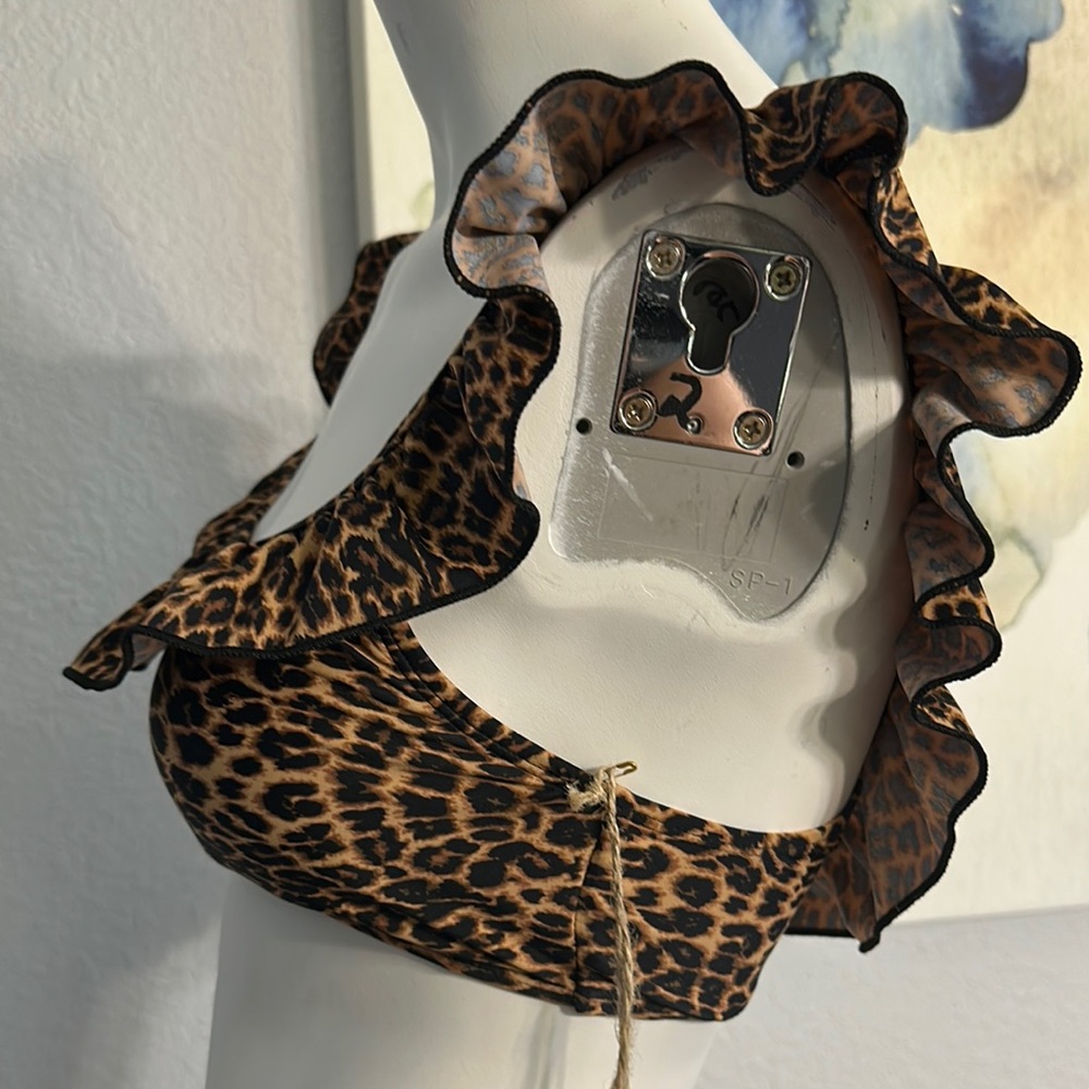 Cabana del Sol leopard print swim top - Picture 1 of 8